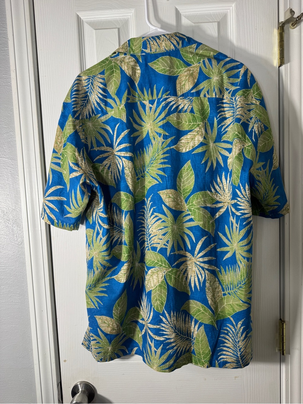 Tori Richard Hawaii Cotton Lawn Aloha Shirt Menās Large Blue Palm Print Made USA - Picture 6 of 9